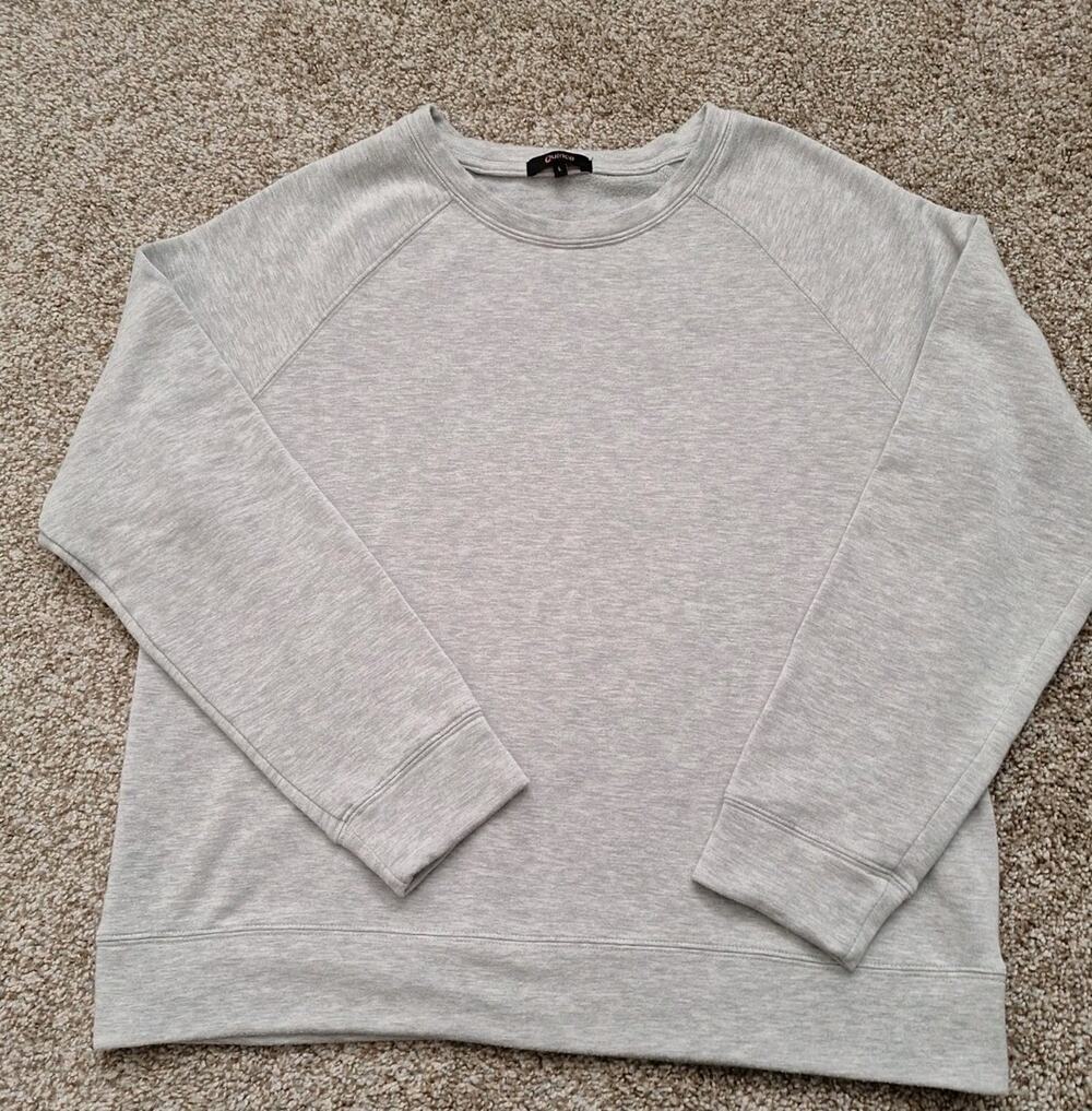 Quince Sweatshirt Womens Large Tencel Modal Long Sleeve Crewneck Fleece Gray.